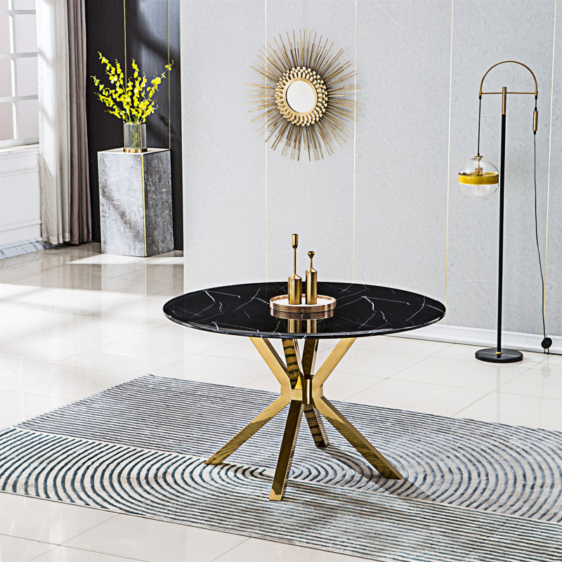 Wayfair round marble dining table discount